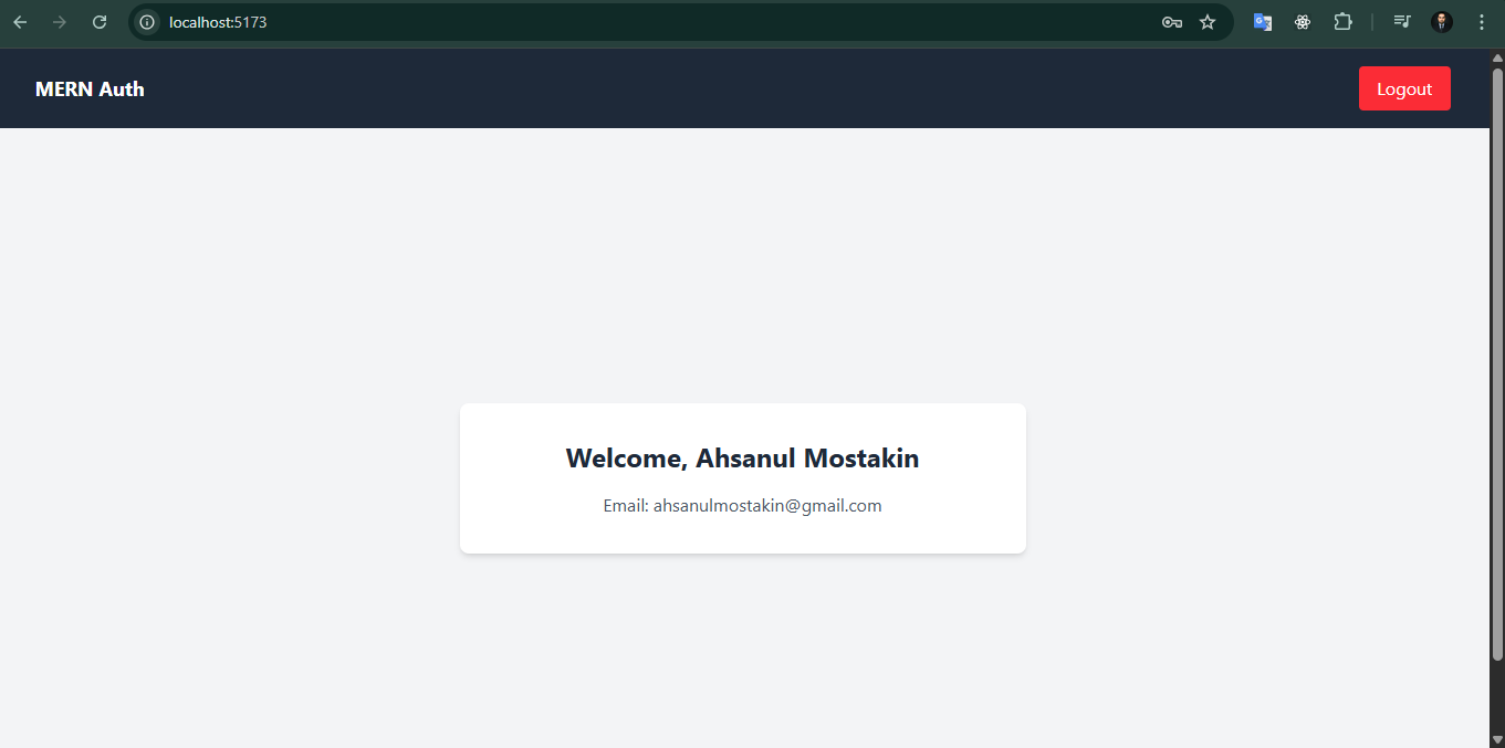 MERN Authentication App Screenshot