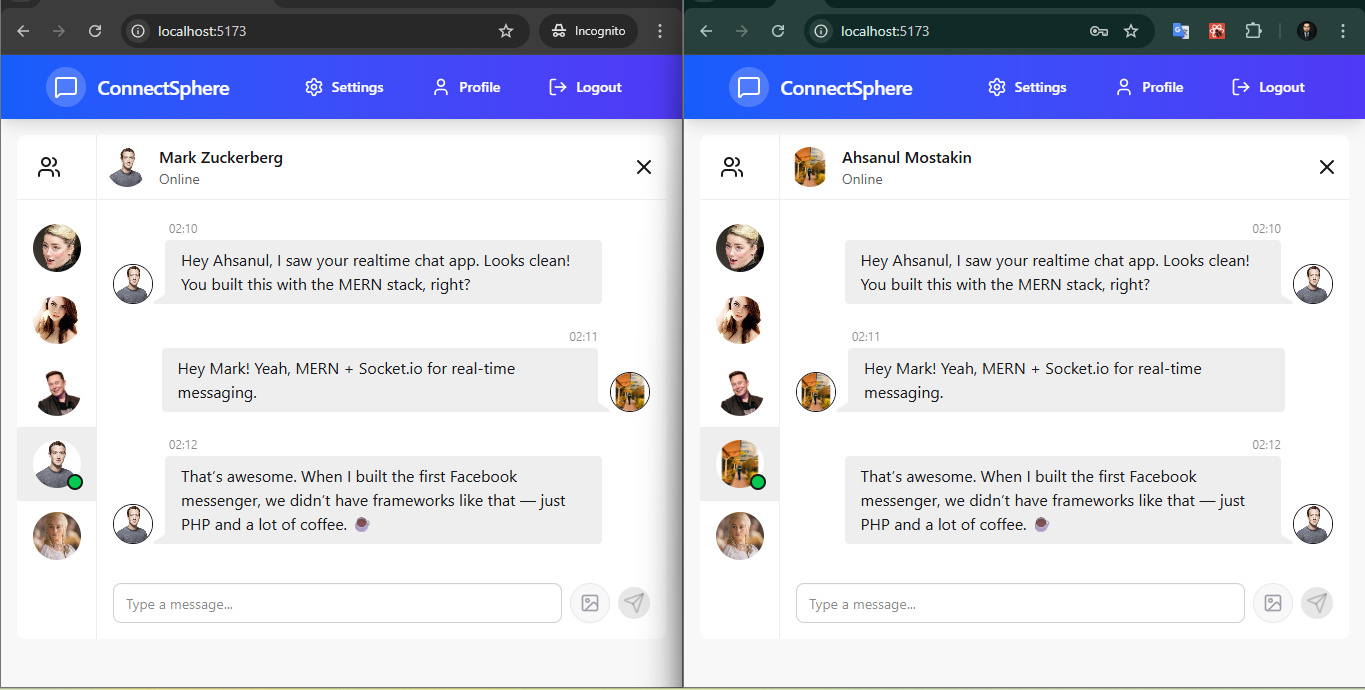 MERN Realtime Chat App Screenshot
